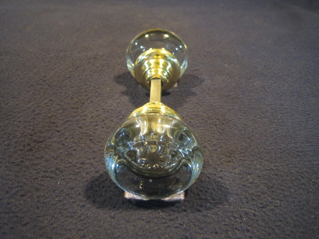 Incredible Pair Antique Victorian Round Crystal Glass Door Knobs early 1900’s
