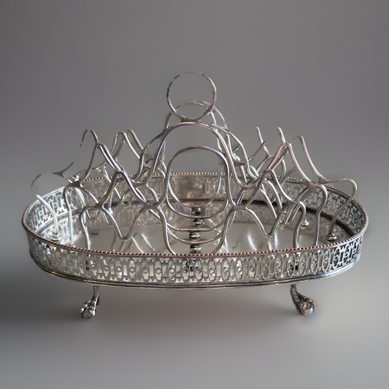 Antique George III Sheffield Plate OSP Wirework Toast Rack, C1780