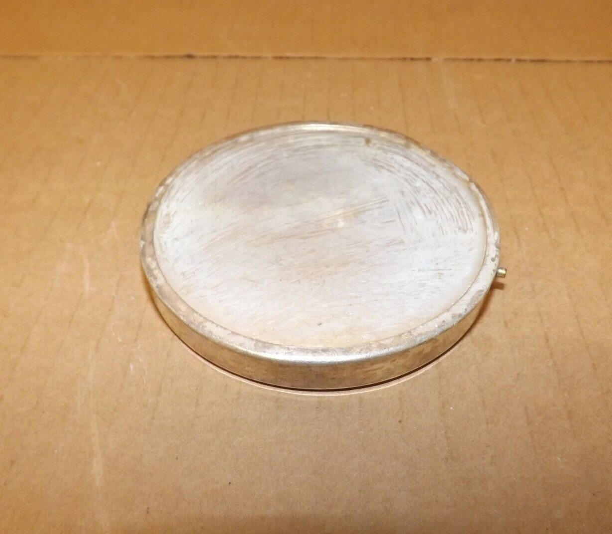 Vintage Sterling Silver Table Vanity 3″ Round Mirror Estate Find Unmarked