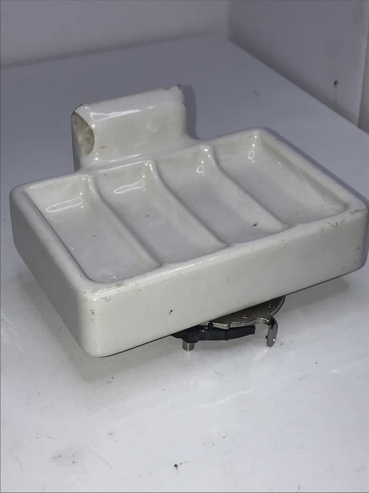 Porcelain 1940’s Wall Mount Soap Dish- White ~ Antique