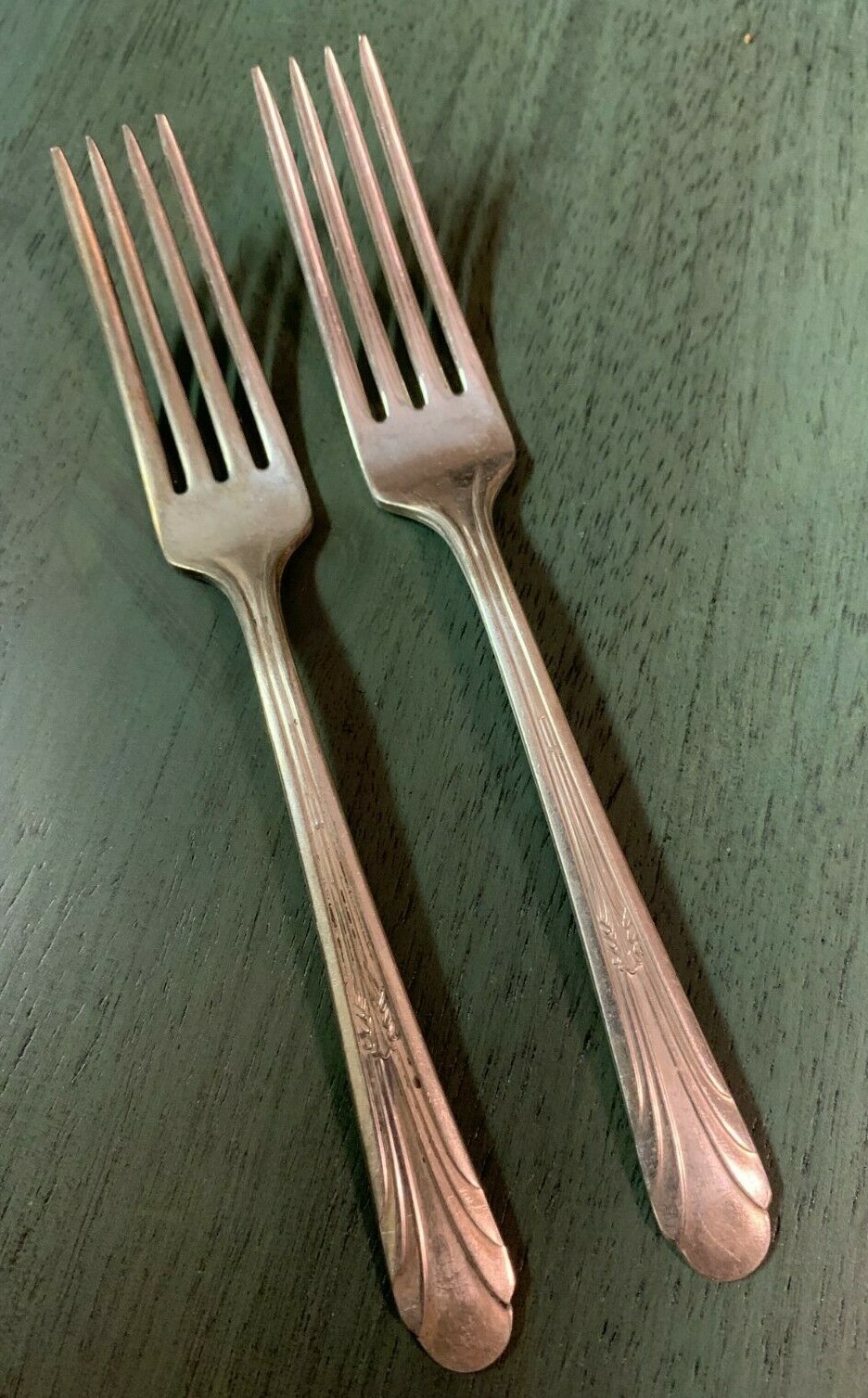 2 Dinner Fork Monroe Silver Co Brandon Plume International Silver IS Silverplate