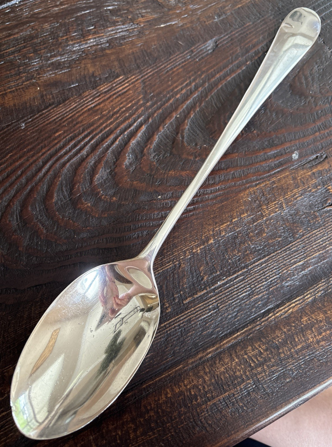 LARGE! Gerity Georgian G48 Silver 13″ Stuffing Serving Spoon “Rat Tail Style”