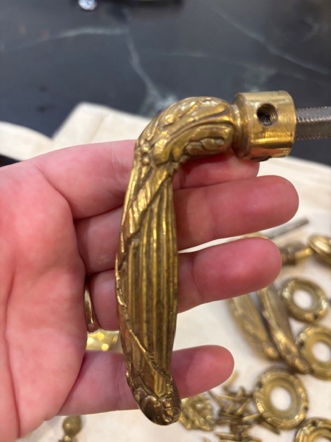 Vintage Solid Brass Door Hardware – 30 Pieces, Italian ~1960s – Sherle Wagner?