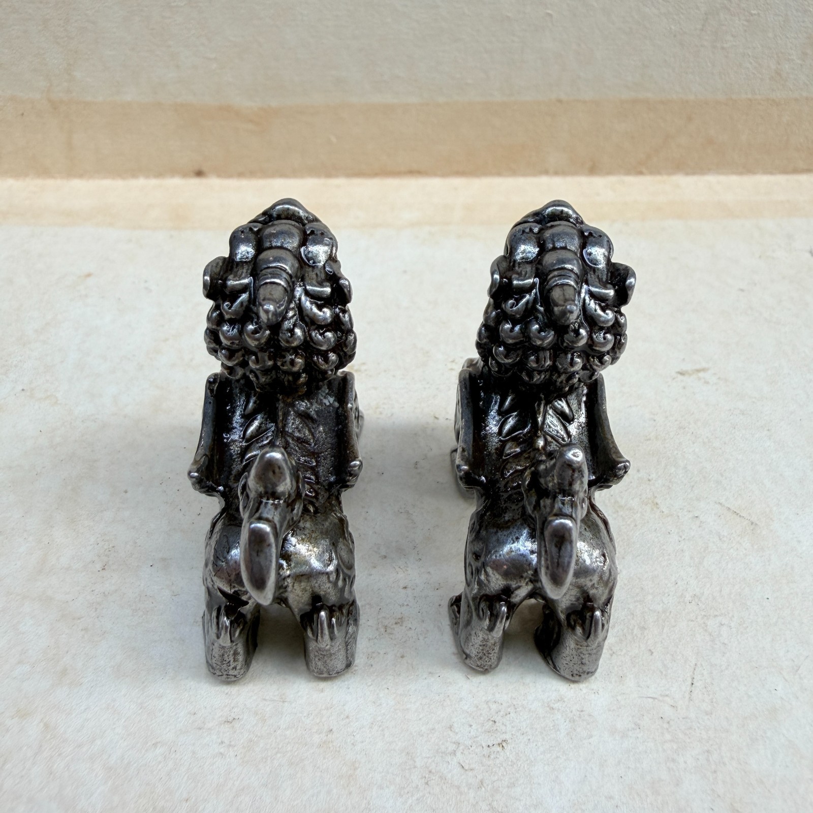 Old Chinese Tiab Iron winged unicorn mini kylin small ornament