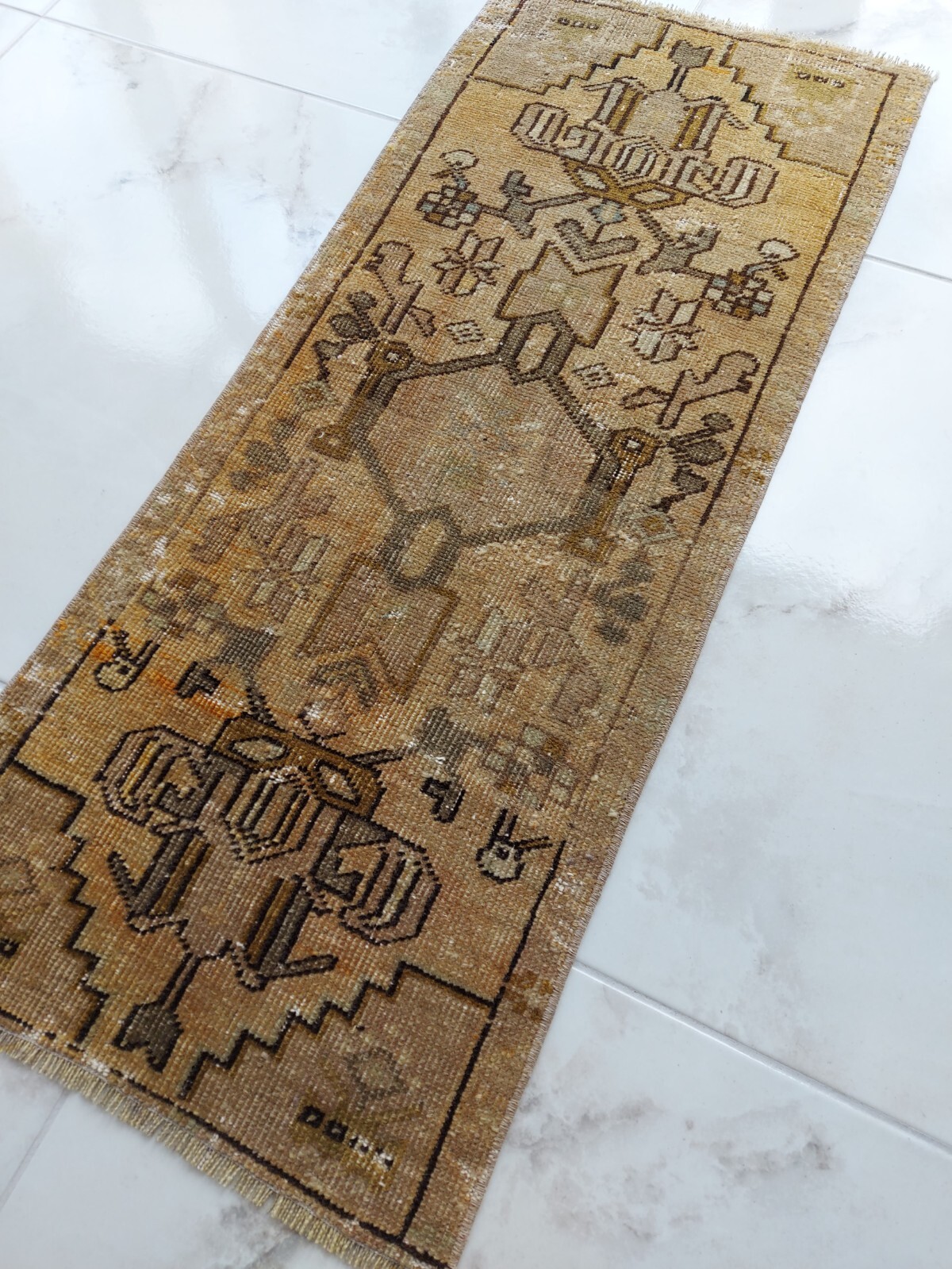 Mysterious ancient Pattern Carpet Antique Beige Wool Rug Free Shipping Rug