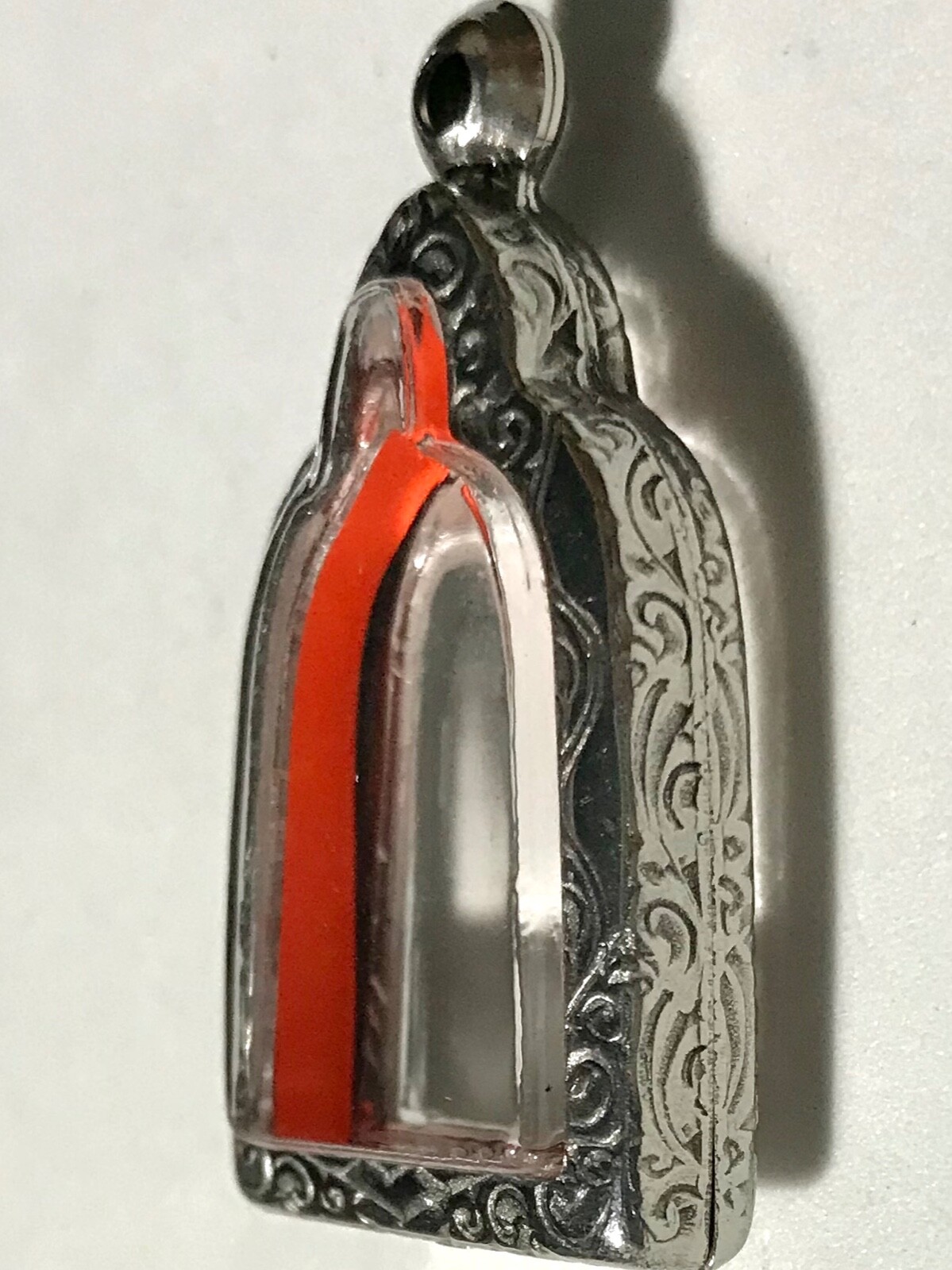 STAINLESS STEEL CASE/CASING AMULET PHRA LP THAI BUDDHA PENDANT C1092 h3.7 w2.4cm
