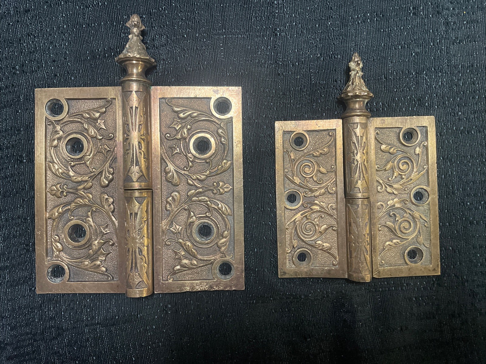 Lot (3) Antique Replacement Matching Wonderful Eastlake Door Hinges Restore