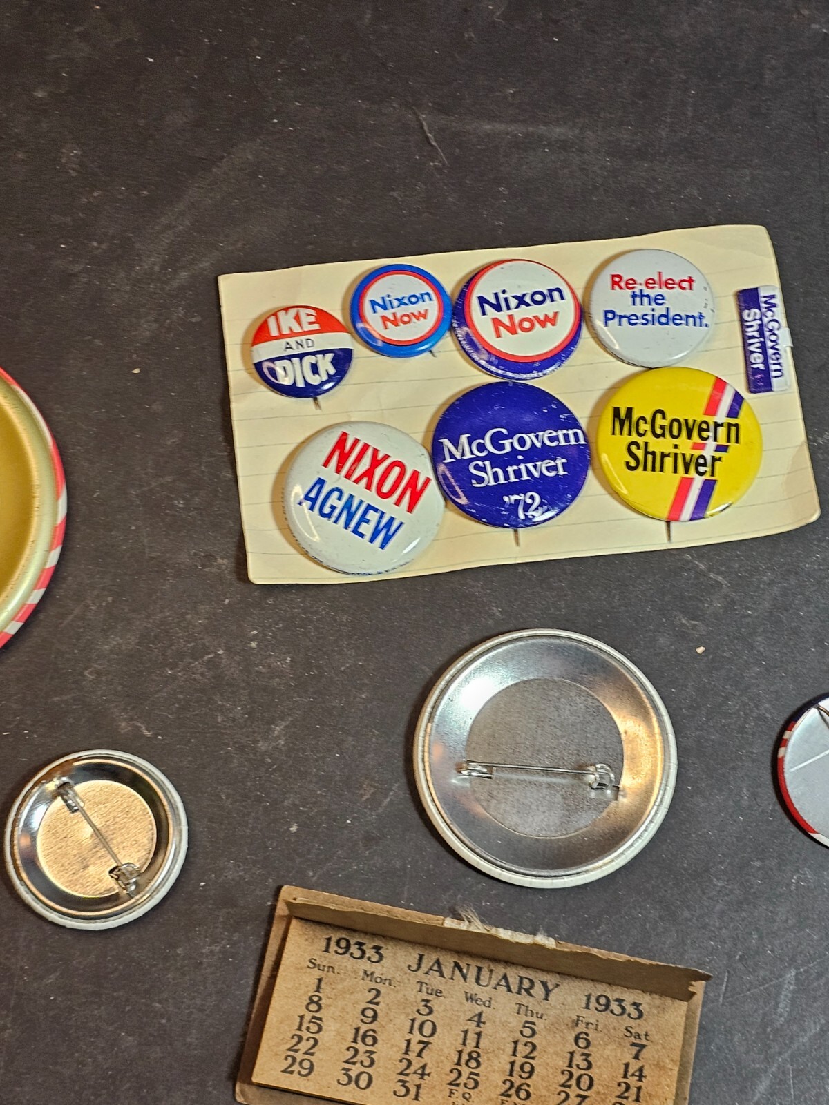 Collection of political buttons Nixon.perot,Ike.and Dick