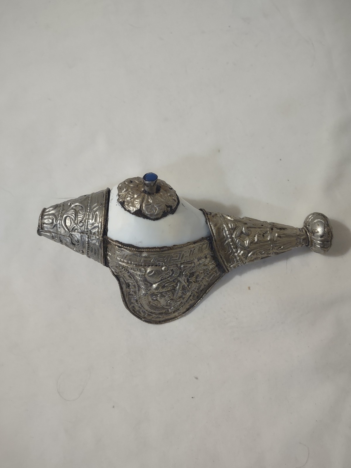 Tibet Buddhism temple Tibetan silver Inlay shell gem Conch Trumpet Horn Shell