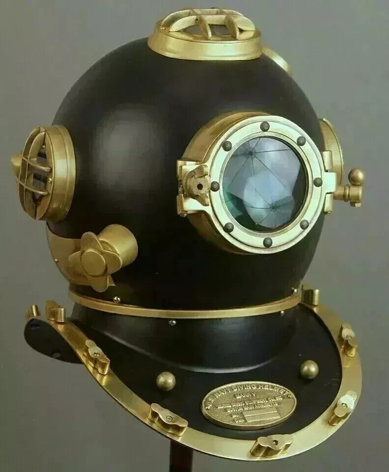 Antique Diving Divers Helmet Mark V Vintage Navy Us Sea Deep Scuba Helmet 18 In