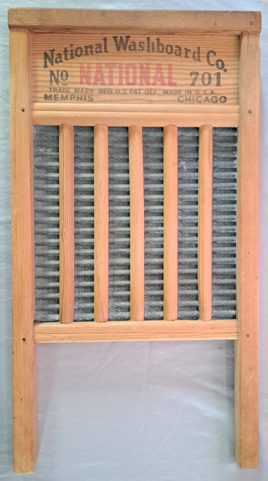 Vintage National Washboard Co No 701 Zinc King Top Notch Washboard Laundry Decor