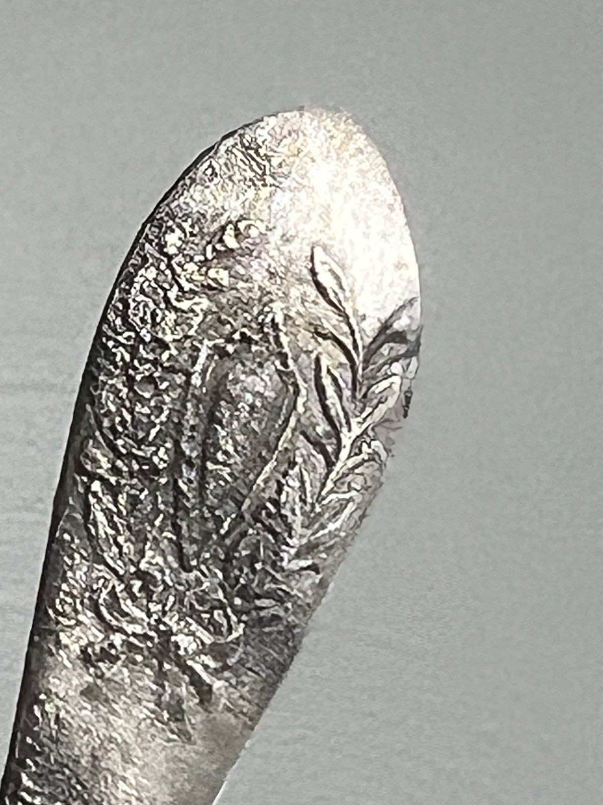 CM Silver Spoon with Hallmarks, United Kingdom, Decorative Handle, Antique