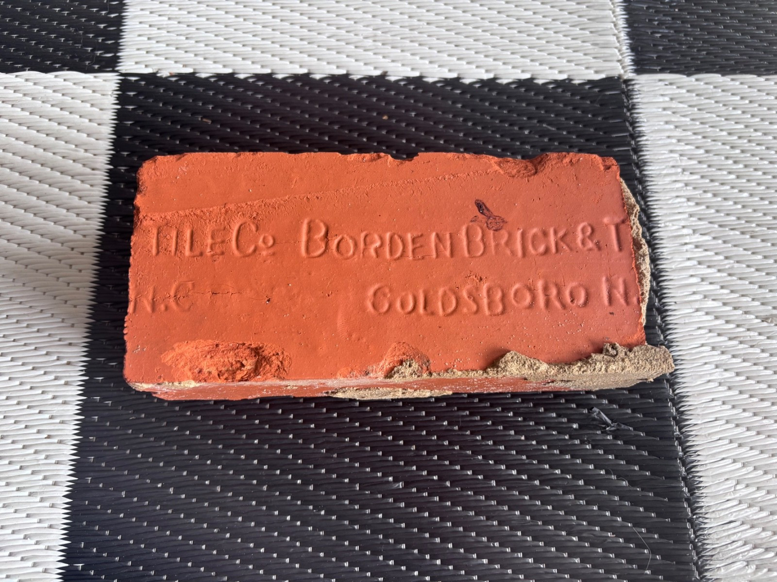 Reclaimed Brick Antique Vintage Branded Goldsboro NC RARE 100+ Years OLD Borden