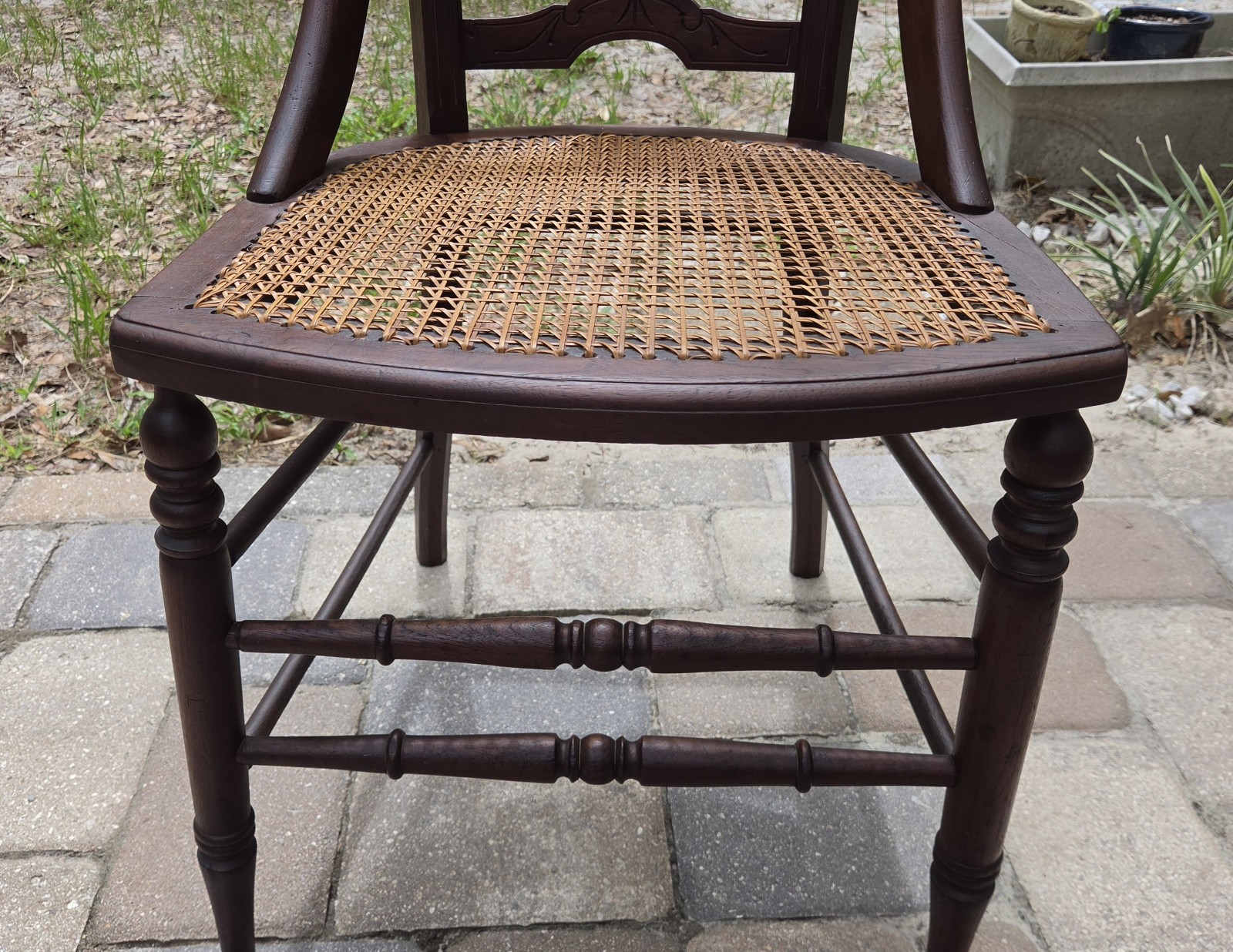 19th Century Antique Victorian Mahogany Cane Seat Chair– Circa 1900–1915