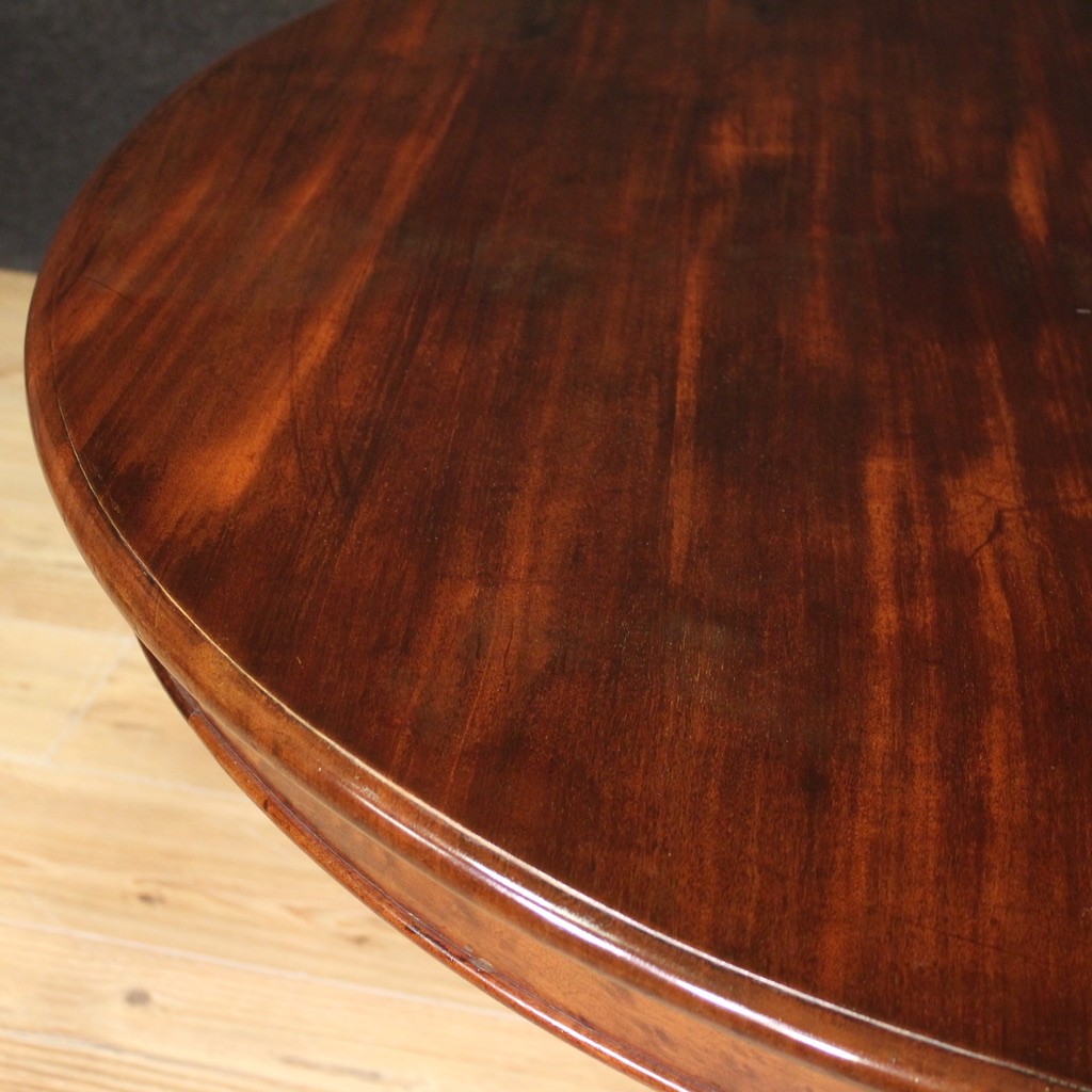 Dutch extendable table large lunch cabinet mahogany wood 19th century