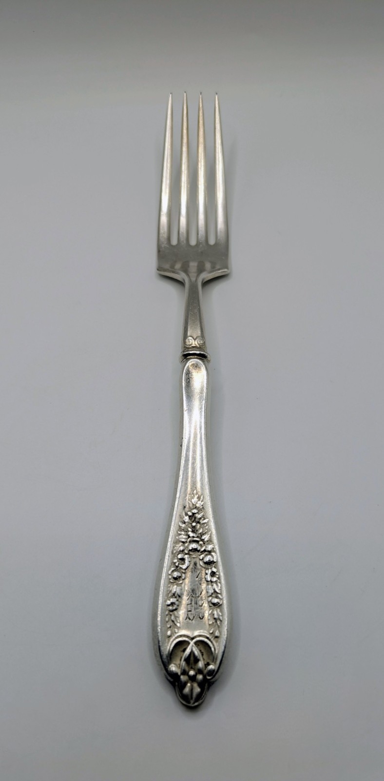 1847 Rogers Bros Silverplate Dinner Fork c1900–1919 Ornate Floral Antique