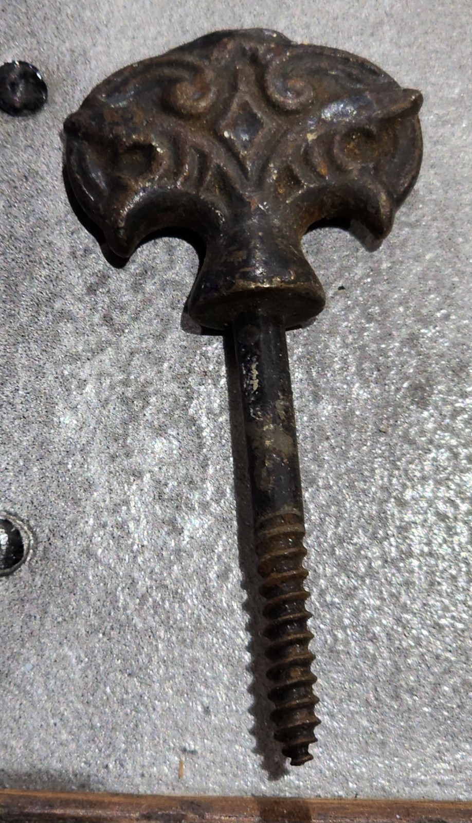 One – Vintage Cast Iron Ornate Cheval Mirror Screw