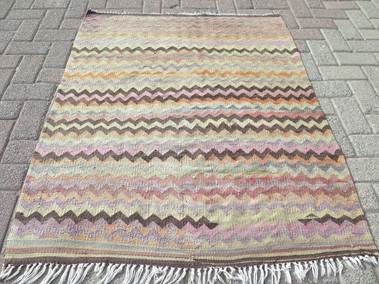Turkish Kilim Wool, Area Rugs, Handmade Carpet, Bedroom Rug, Nomads Kelim41″x50″
