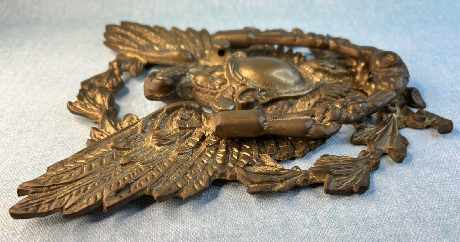 American Eagle Door Knocker Large 9″x9″ Vintage Brass Tone