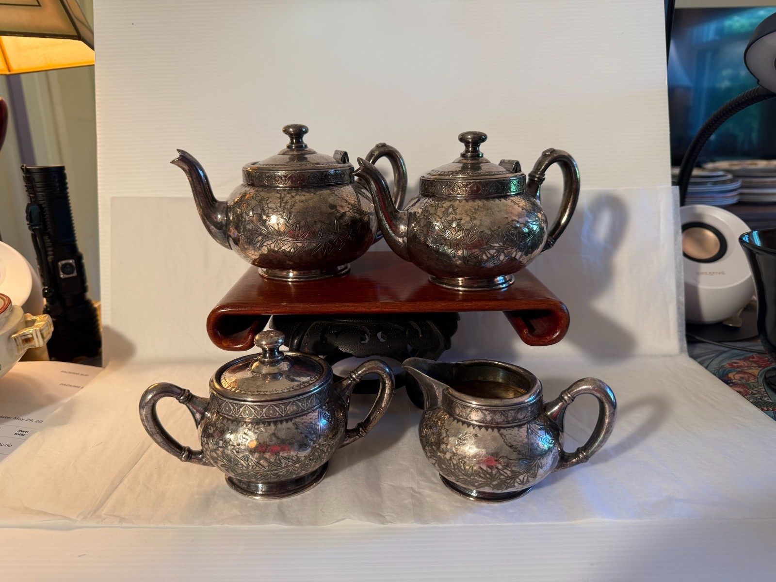Charming Aesthetic Personal Tea Set Meriden Silverplate CH 1782