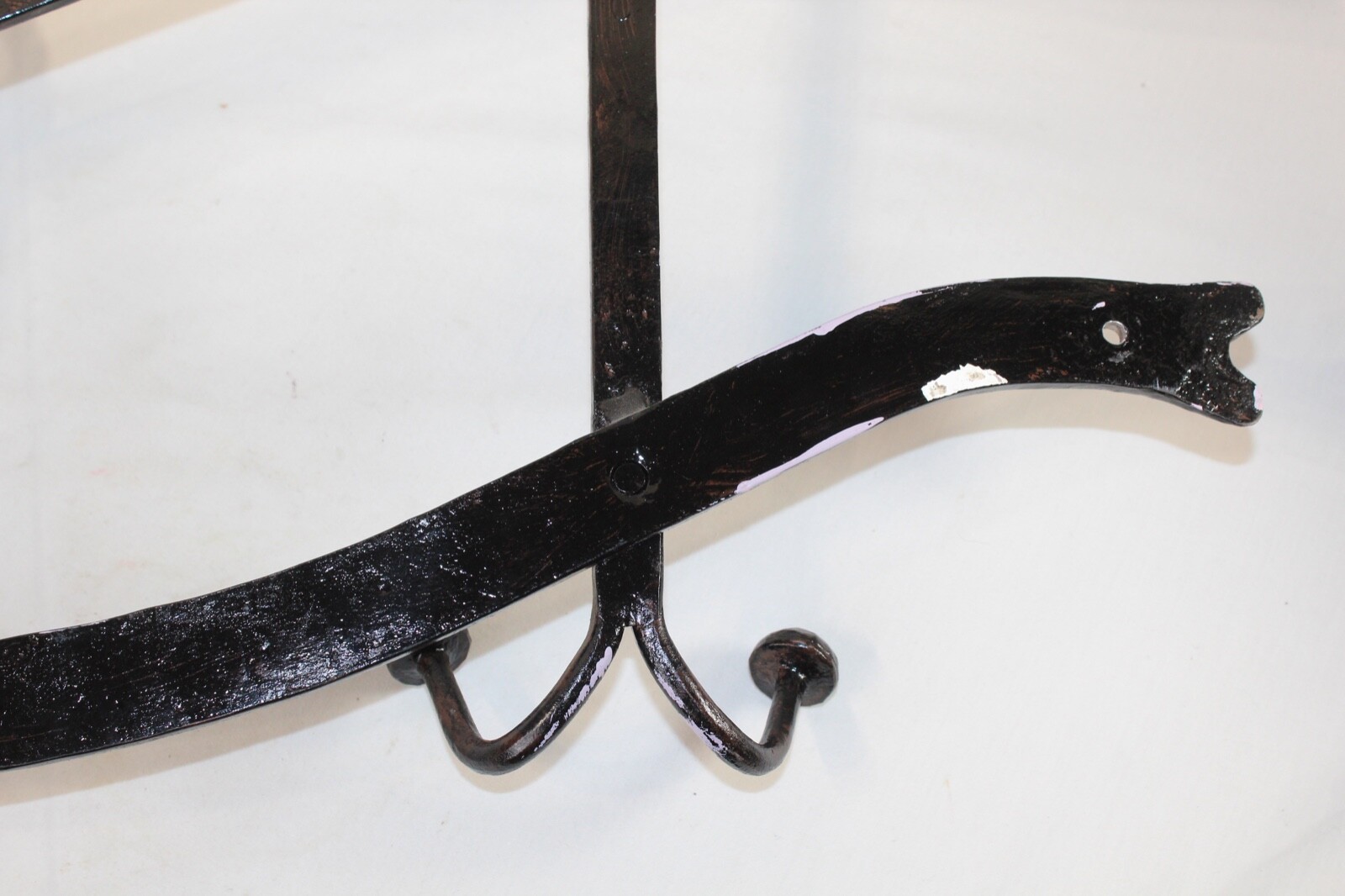 Antique Wall Mounted Coat Rack Hat Holder Hammered Metal Heavy Metal Coat Rack