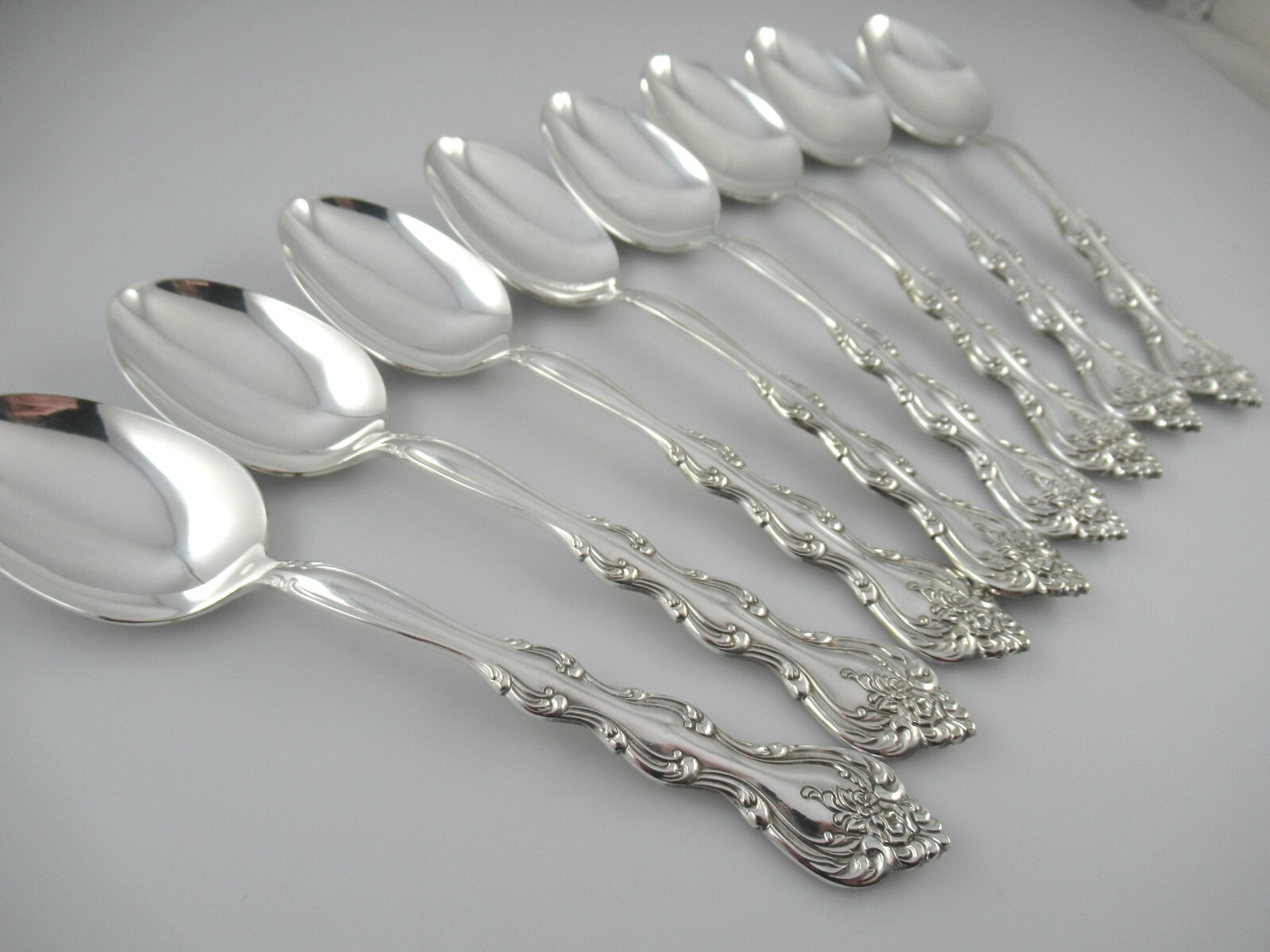 8 Soup Spoons INTERLUDE International Silverplate Flatware Korea