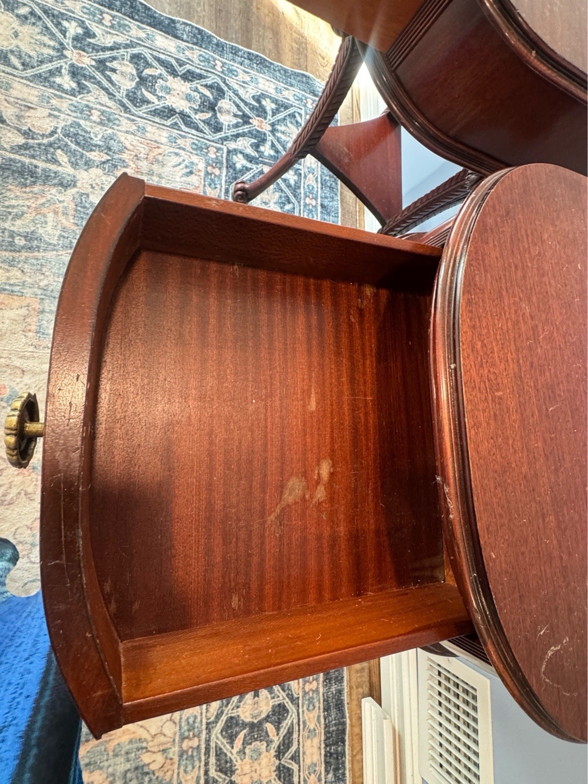 Pair Of French Carved Mahogany Side Tables