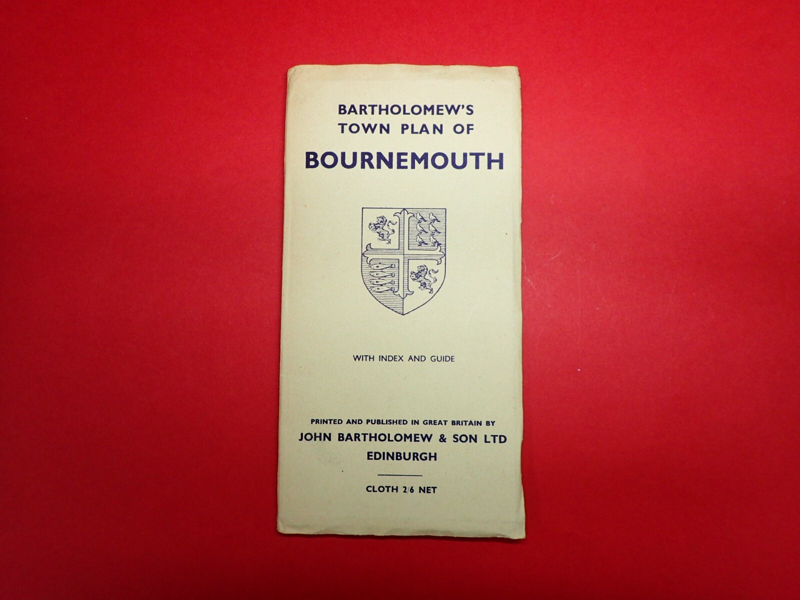 Bartholomew’s Town Plan of Bournemouth pocket atlas with index and guide