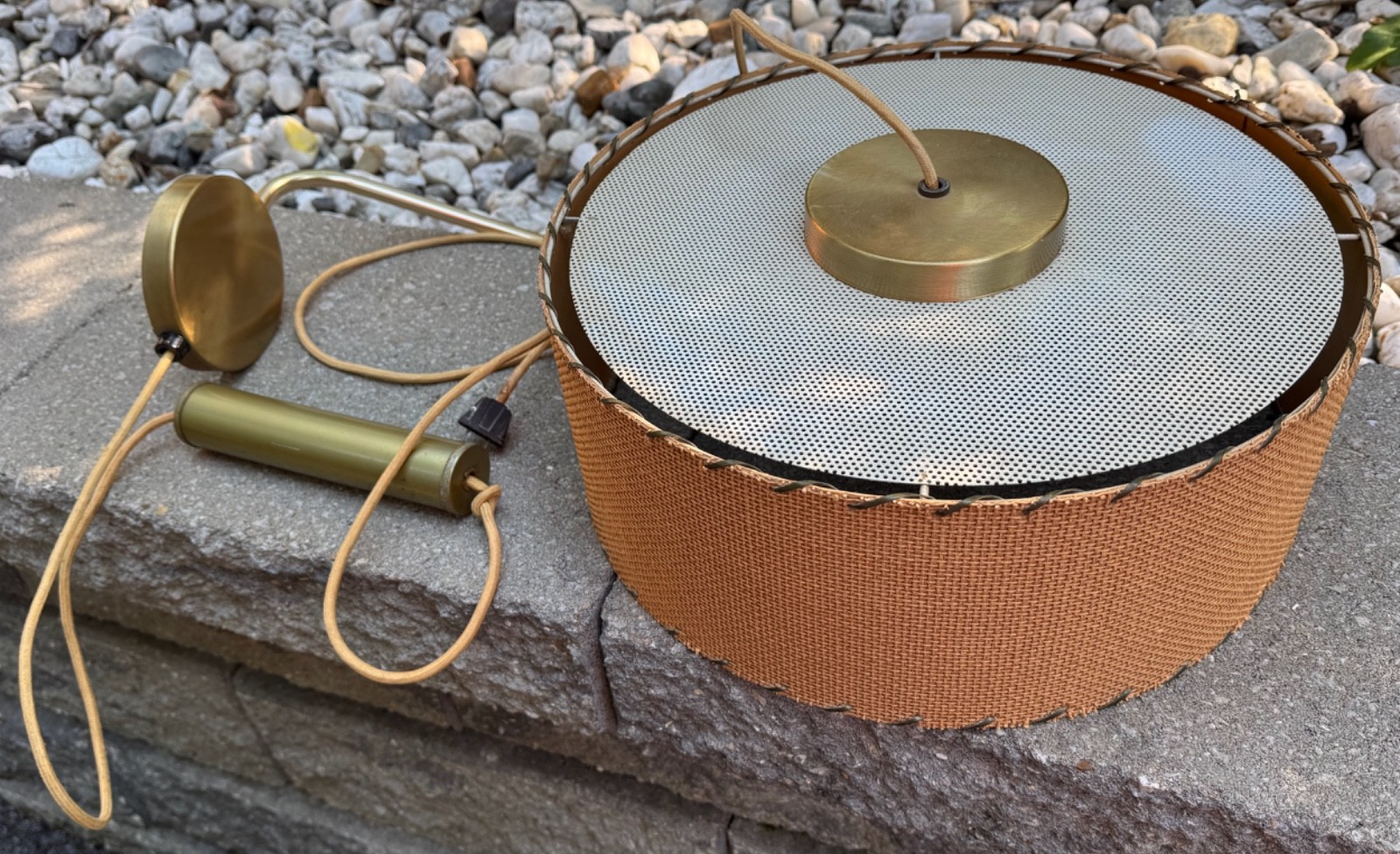 Vintage MCM Round Hanging Pendant Lamp Mid Century Modern 60s Lighting Sconce