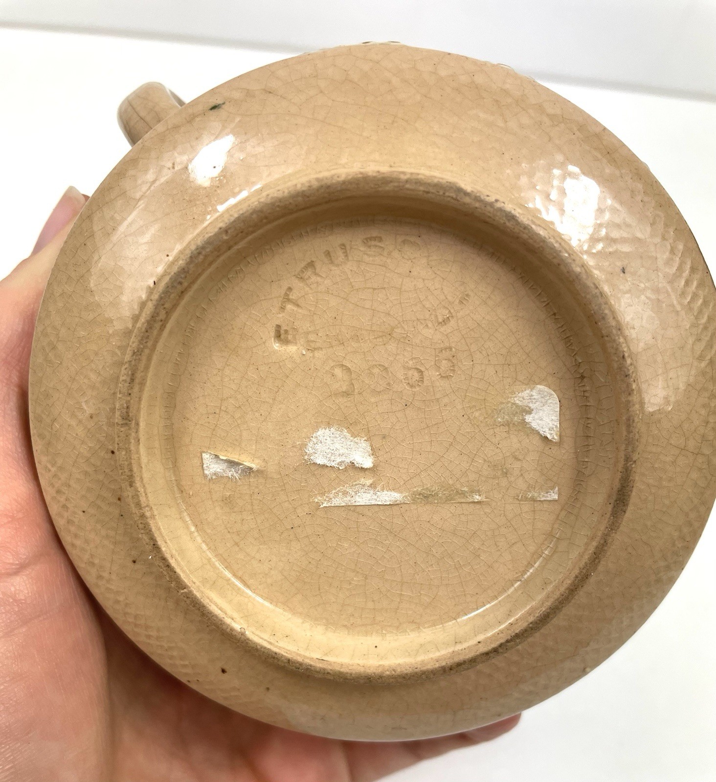 Etruscan England Antique Green Jug With Lid Dancing Hours Jasperware Relief Rare
