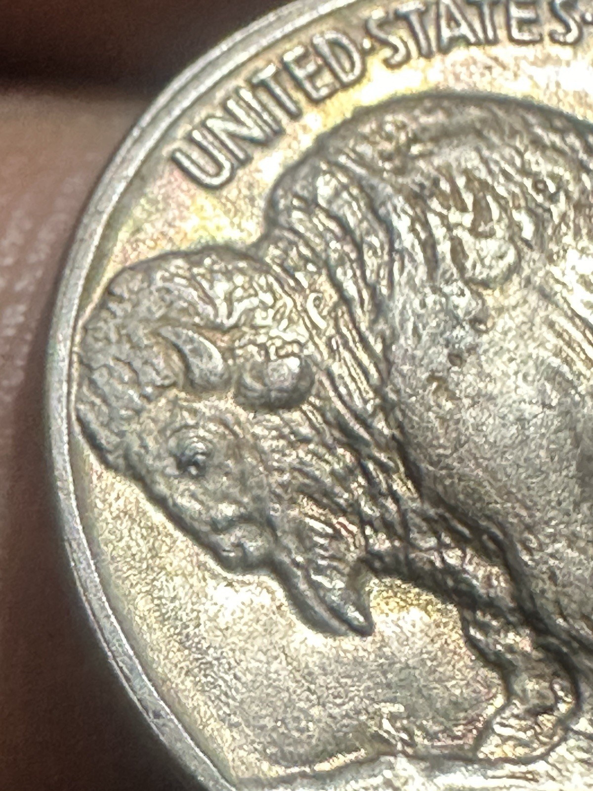 1935 Buffalo Nickel Coin Almost Uncirculated Full Horn 5 Cents