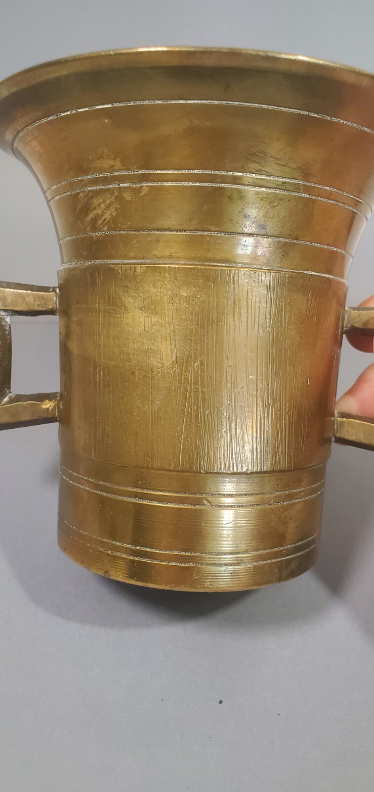 19th Century Solid Brass Mortar 4.5 Inch