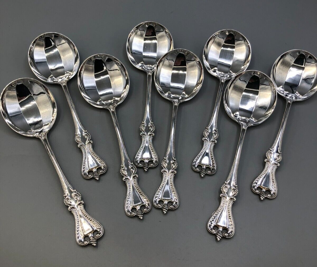 Old Colonial by Towle Sterling Silver set of 8 Cream Soup Spoons 6″