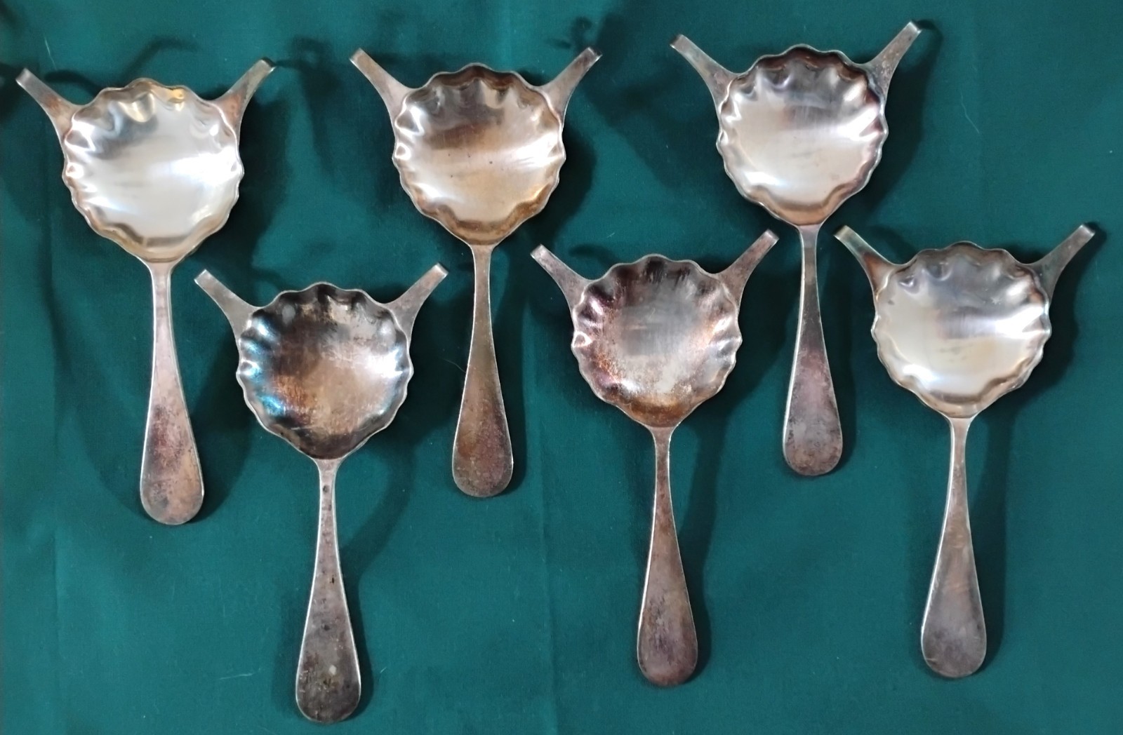 Set of Six Reed and Barton Silverplate Brandy Brulee Cafe Royale Cognac Spoons
