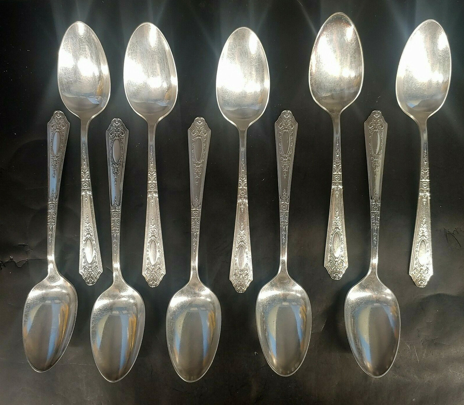 Set of 10 Antique Wallace Silver “Astor” Silverplate Tablespoons 1925 mAAB