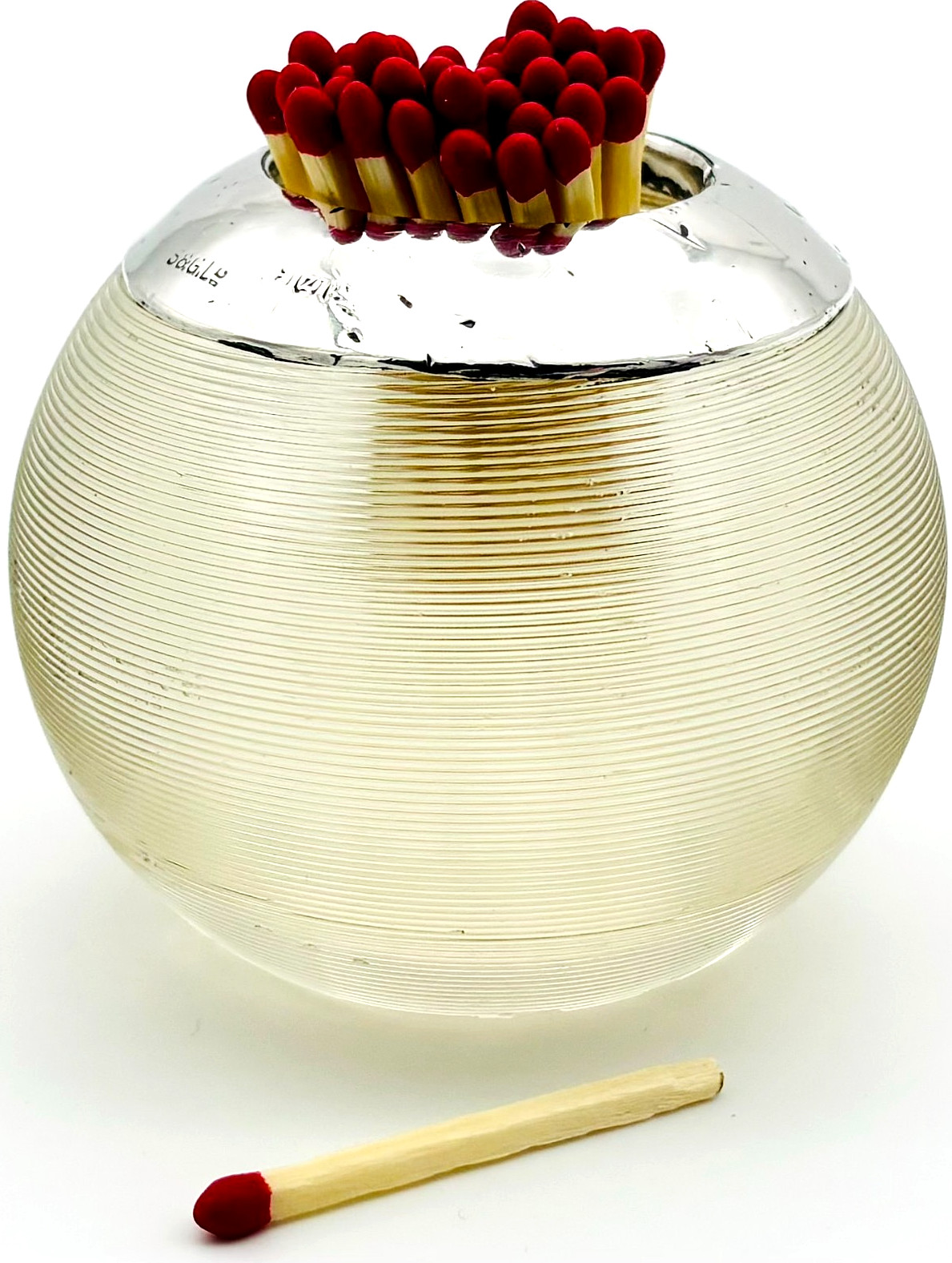Silver Mounted Globe Match Striker by Salmon & Gluckstein – 1899 – Med Size
