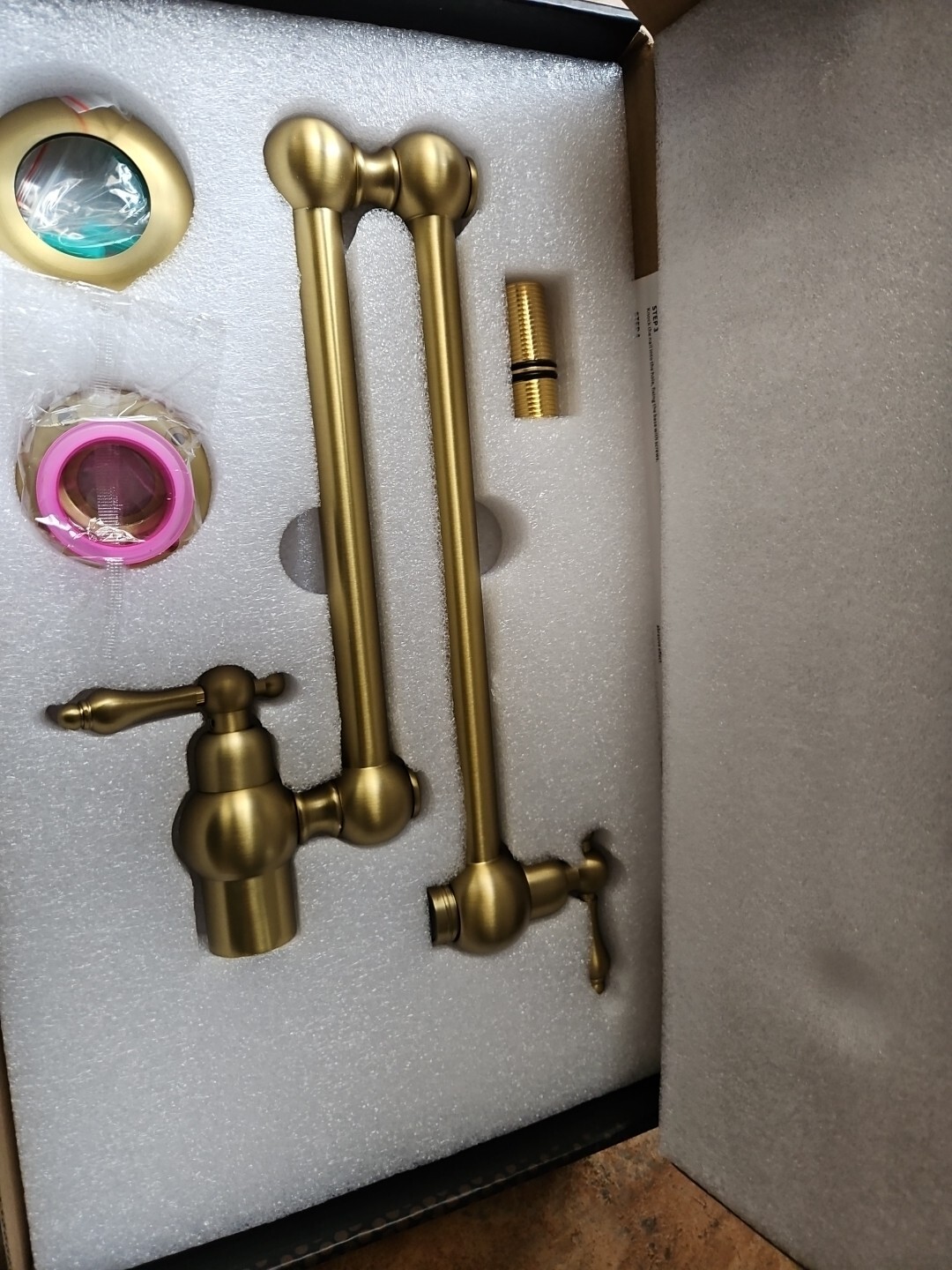 Brass Pot Filler,Folding Over Stove Pot Filler Faucet Brushed Gold, Commercial W