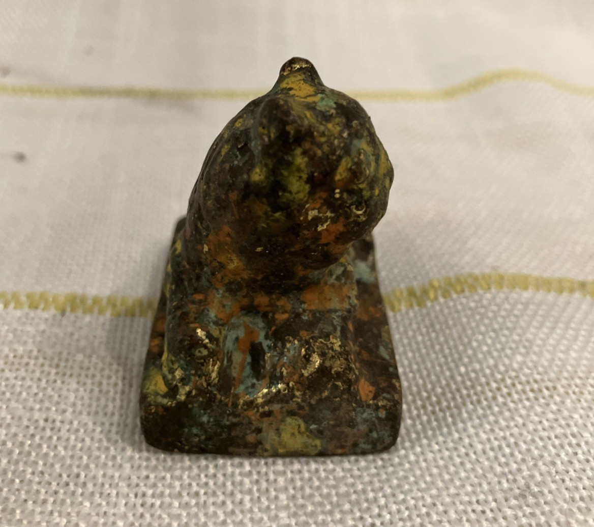 Chinese South East Asian Seal Gold Opium Weight Tiger Foo Dog