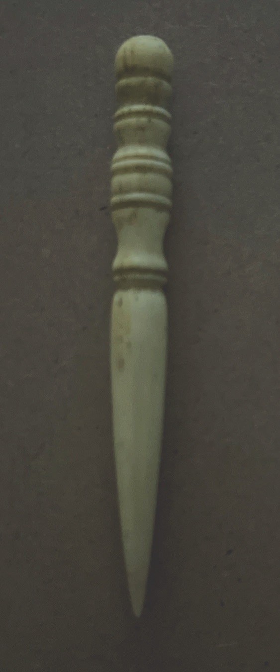 Antique Victorian Bone Celluloid Sewing Awl, Needle, Bodkin – Stiletto 3” Tool