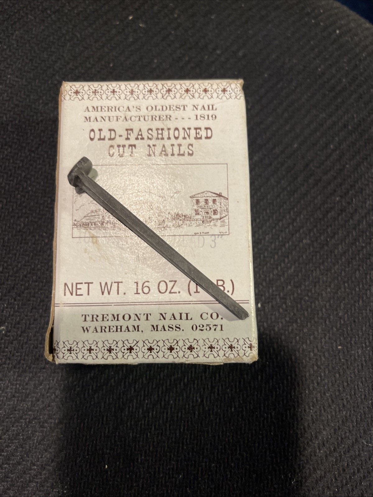 Old Fashioned Cut Nails 10DWrought Head 3”Tremont Nail Co Antique Style