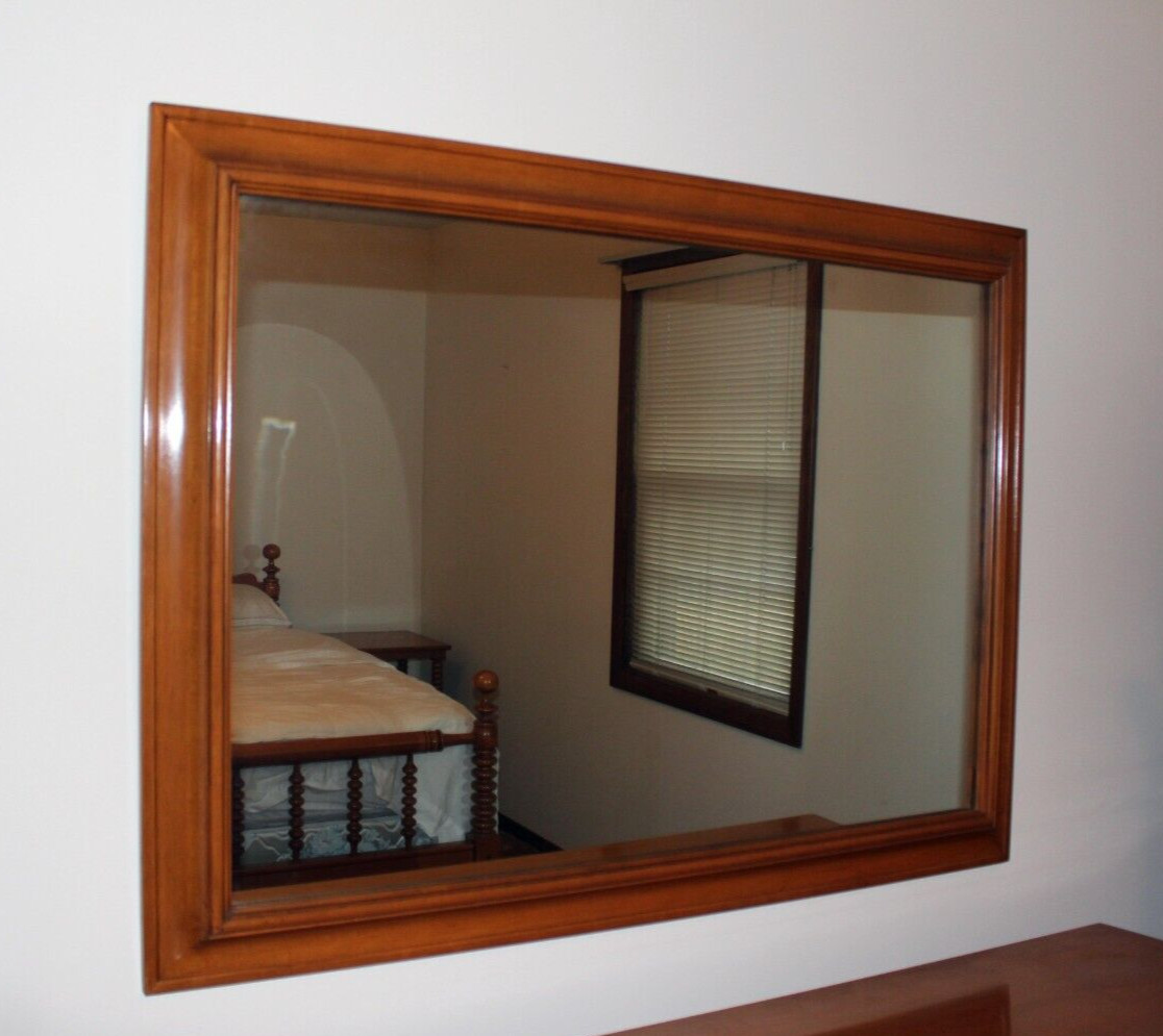 1950s Mid-Century Solid Maple Willett Wall Mirror