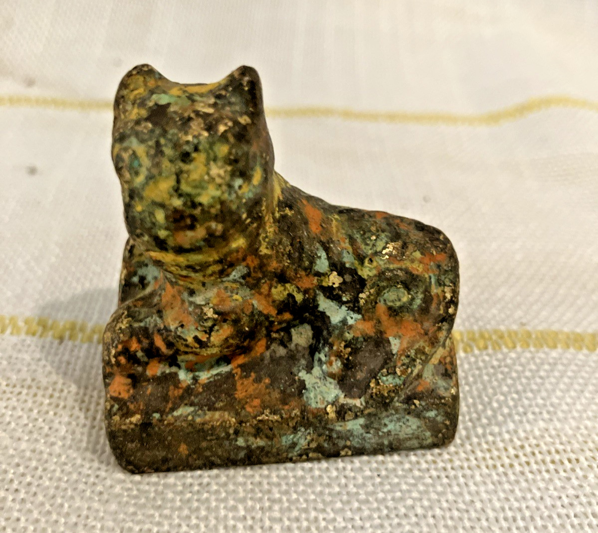 Chinese South East Asian Seal Gold Opium Weight Tiger Foo Dog