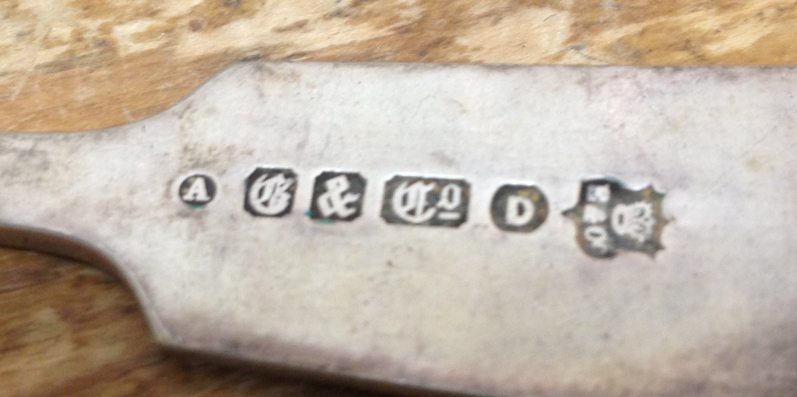 Antique Monogrammed WHB Hanoverian 1 Small Fork Hallmarks E G & Co Help Maker ?
