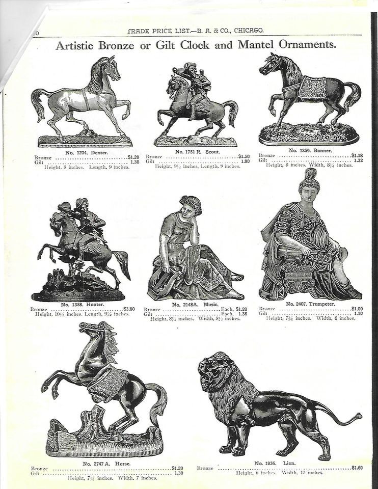 Antique N.Muller & Sons Spelter Horse Clock Topper Figurine 1880’s Dexter