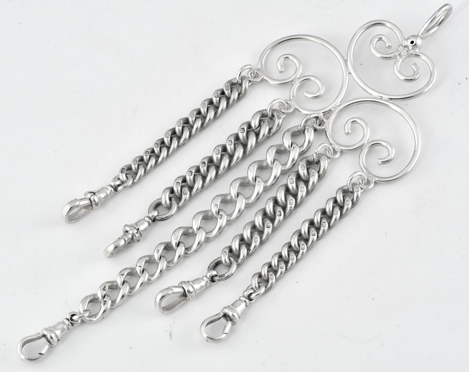 Victorian English Sterling Silver Chatelaine – 45.5 Grams – 1899