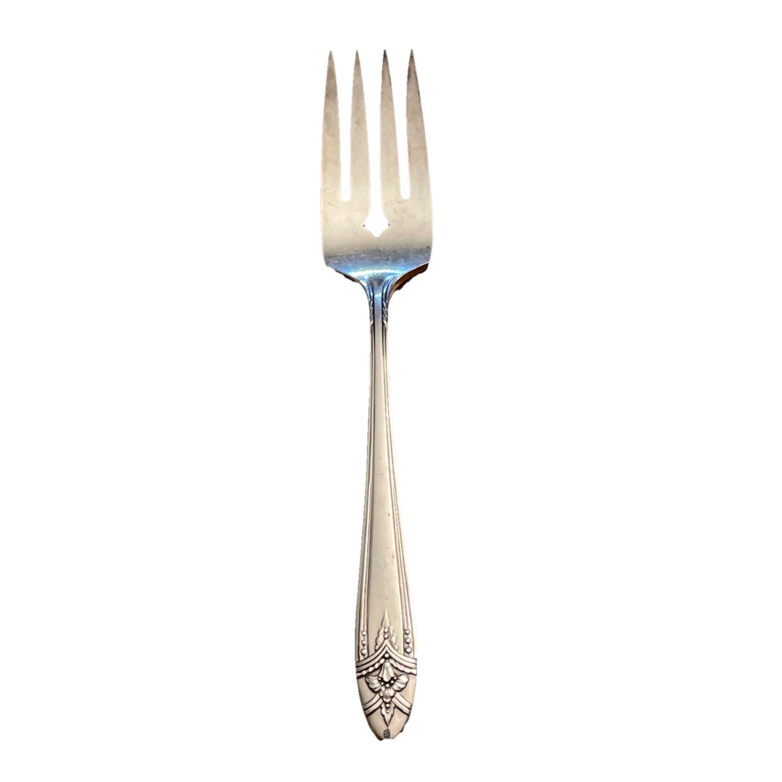 SALAD FORK ONEIDA WM A ROGERS A1 SILVER PLATE FLATWARE 1945 LA RONNIE 6 1/8”