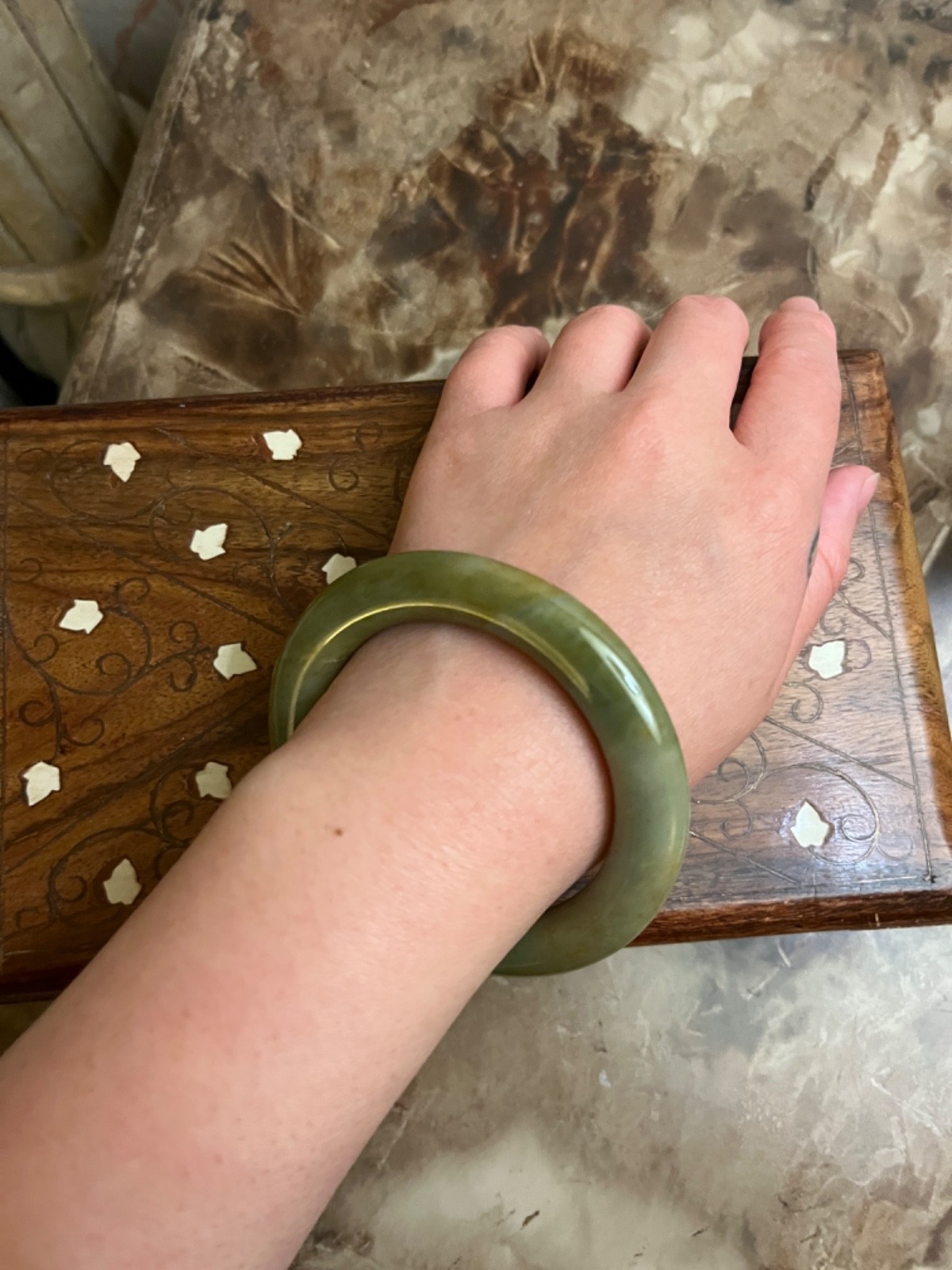 Natural Green Jade Bangle Untreated Jaddie Jade Grade A
