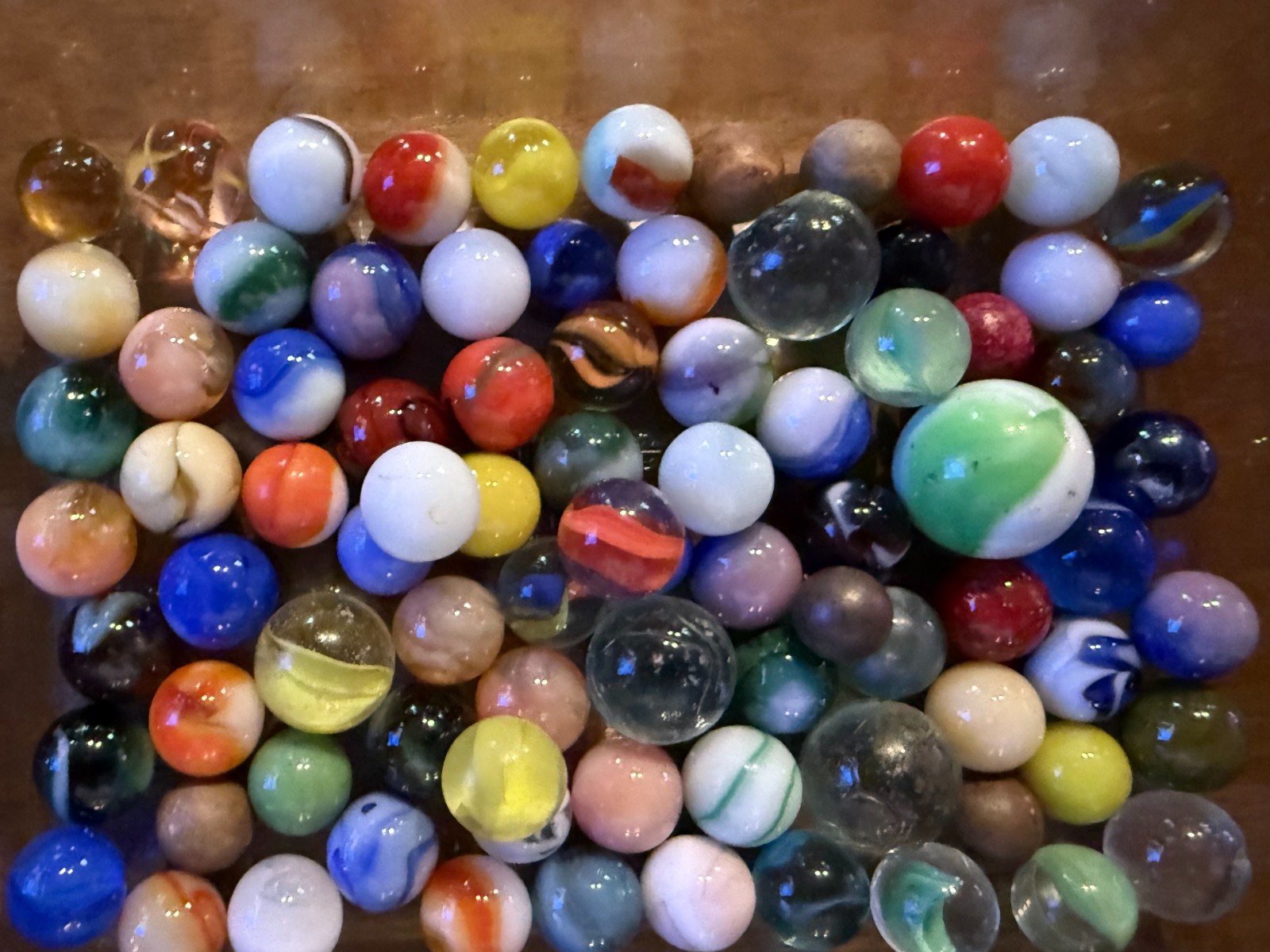 Vintage Marbles (Slags, Swirls, Cats Eyes, Bennies, Etc).Each lot varies Lot#71