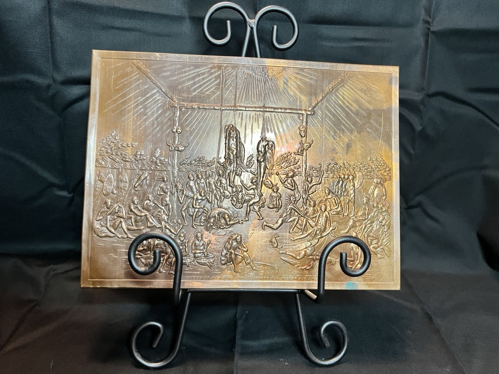 George Caitlin O Kee Pah Mandan Copper Plate Tiffany New York Public Library