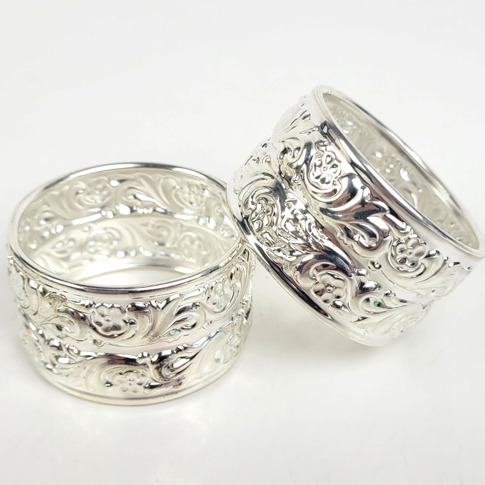 Gorham Silver Plate Napkin Rings Set Of 2 with Box